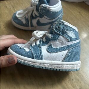 Nike Kids Blue and White High-Top Sneakers
